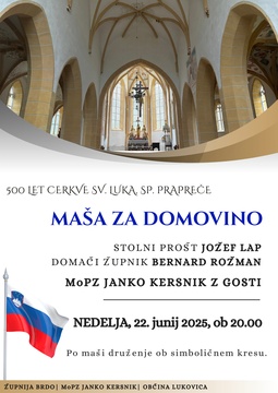 Vabilo - maša za domovino